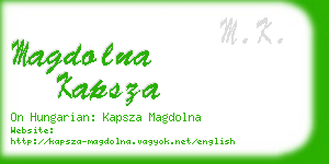 magdolna kapsza business card